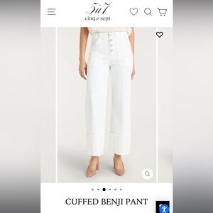 Cinq a Sept Women's White Cuffed Pants